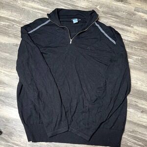 French Connection Black Quarter Zip Pullover Super Soft Modal Mens XXL